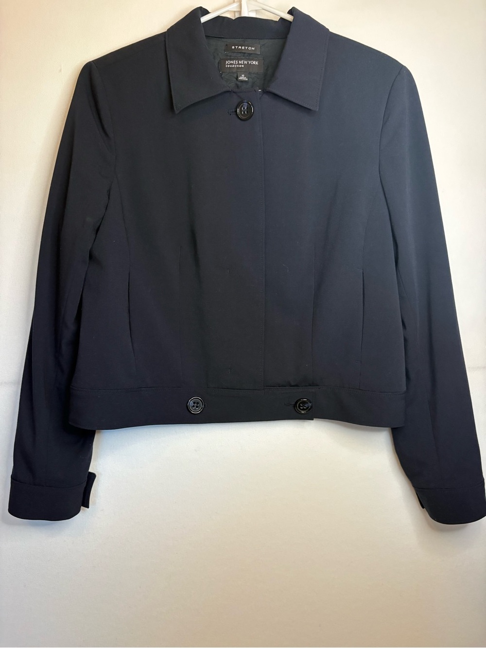 Jones New York Black Cropped Jacket Womens Size 10